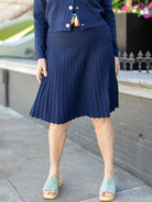 CHLOE knit skirt Navy - Lesley Evers - bottom - clothing - Skirt