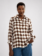 CHRISTINA blouse Promenade Brown and Ivory - Lesley Evers-Shop-Shop/All Products-Shop/New Arrivals