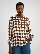 CHRISTINA blouse Promenade Brown and Ivory - Lesley Evers-Shop-Shop/All Products-Shop/New Arrivals