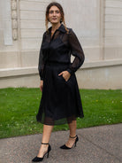 CLAIRE skirt Black Velvet Dots - Lesley Evers - 