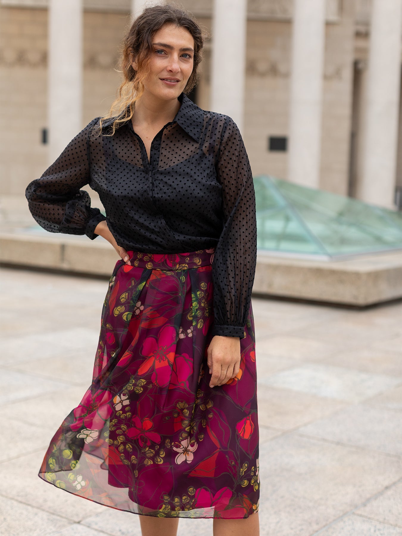 CLAIRE skirt Plum Blossom - Lesley Evers - 