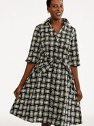 CLEMENTINE shirtdress Basketweave - Lesley Evers-A-line-Clementine-Dress