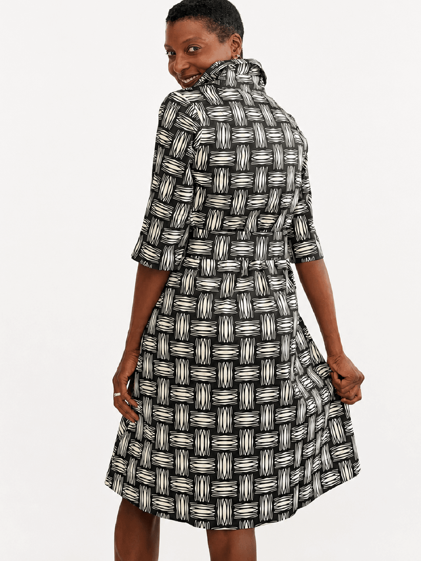 CLEMENTINE shirtdress Basketweave - Lesley Evers-A-line-Clementine-Dress