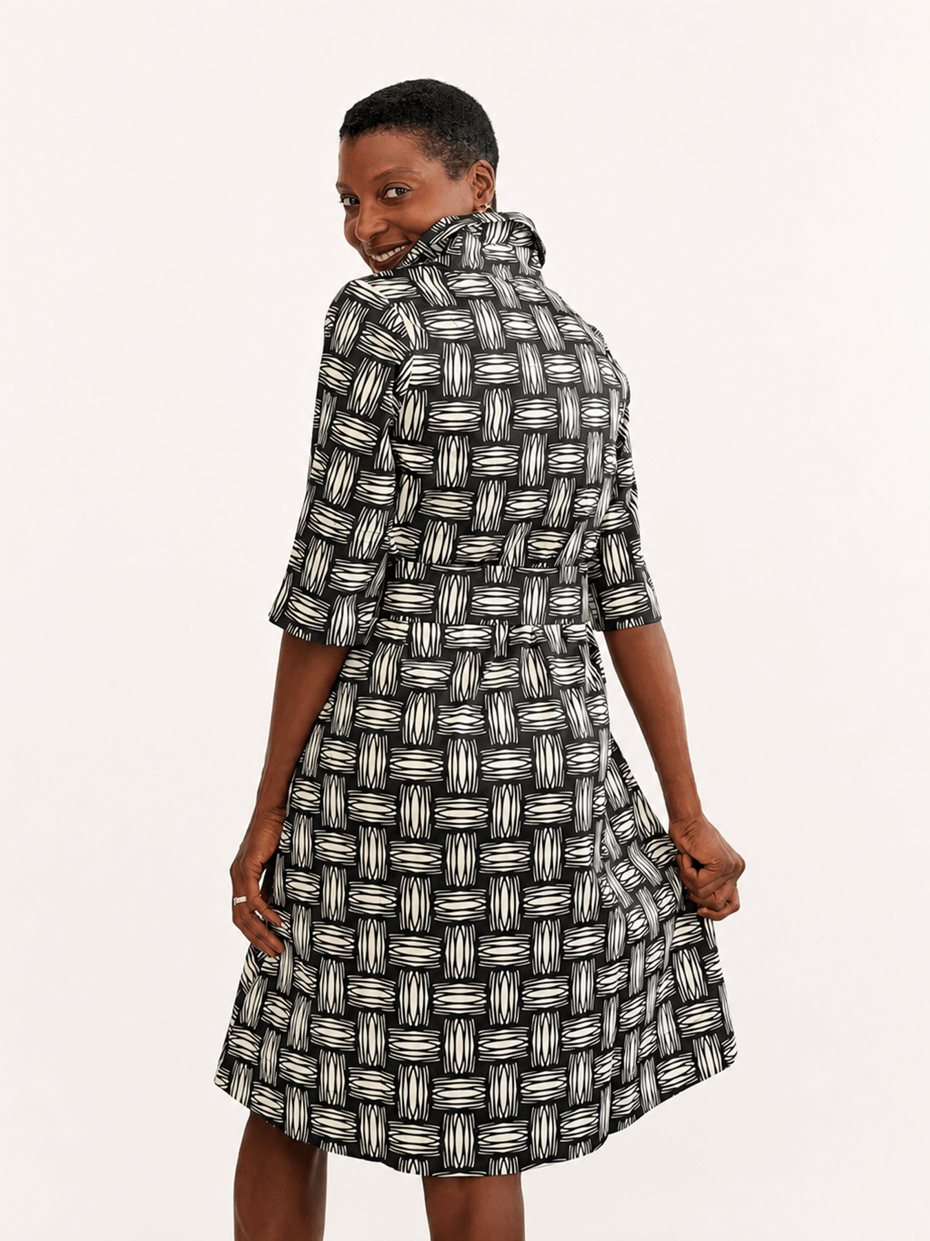 CLEMENTINE shirtdress Basketweave - Lesley Evers-A-line-Clementine-Dress