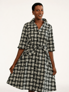 CLEMENTINE shirtdress Basketweave - Lesley Evers-A-line-Clementine-Dress