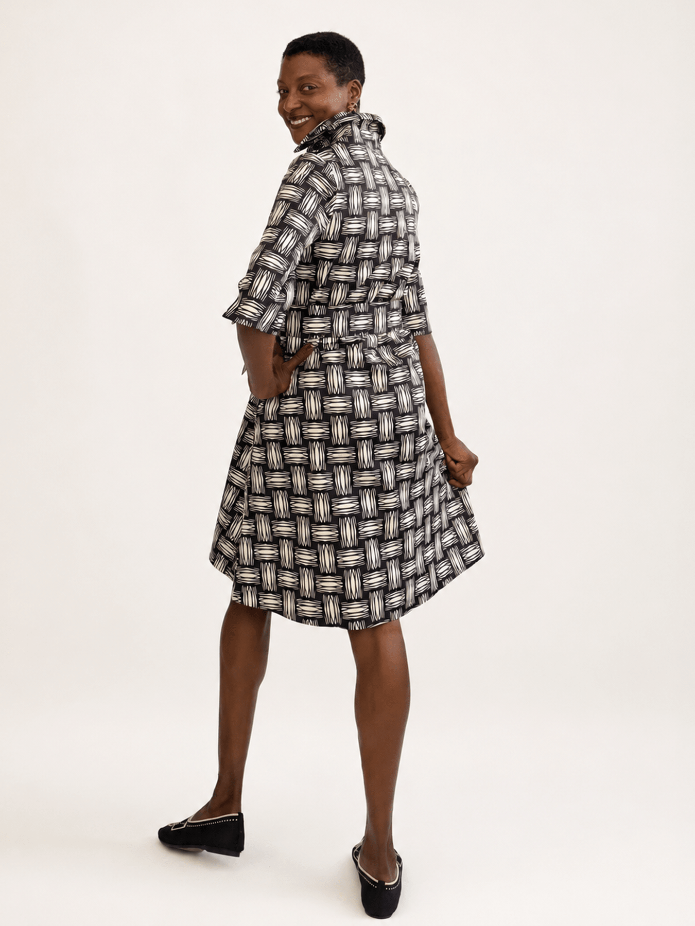 CLEMENTINE shirtdress Basketweave - Lesley Evers-A-line-Clementine-Dress