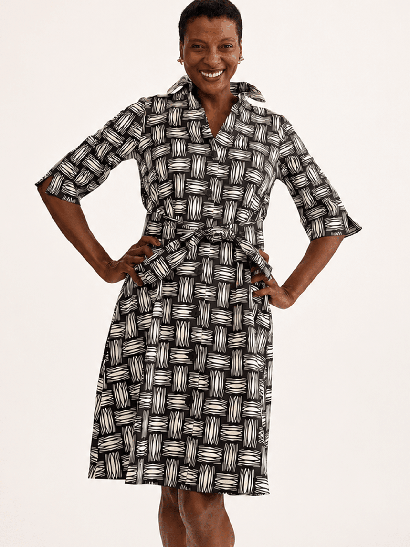 CLEMENTINE shirtdress Basketweave - Lesley Evers-A-line-Clementine-Dress
