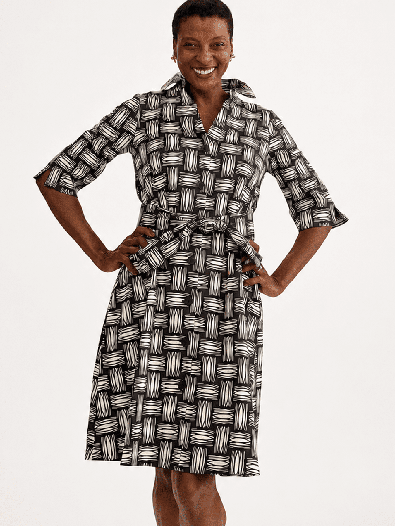 CLEMENTINE shirtdress Basketweave - Lesley Evers-A-line-Clementine-Dress