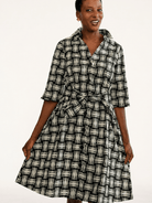 CLEMENTINE shirtdress Basketweave - Lesley Evers-A-line-Clementine-Dress