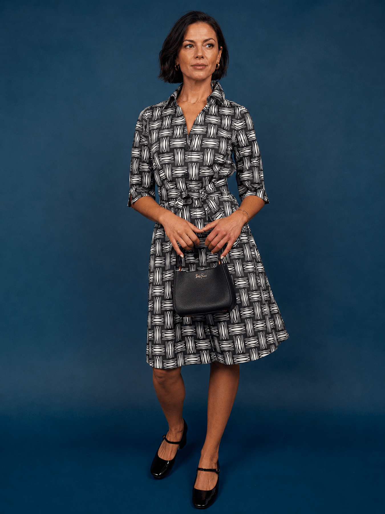CLEMENTINE shirtdress Basketweave - Lesley Evers-A-line-Clementine-Dress