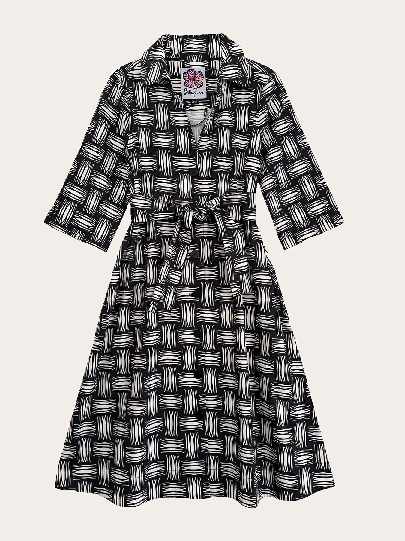 CLEMENTINE shirtdress Basketweave - Lesley Evers-A-line-Clementine-Dress