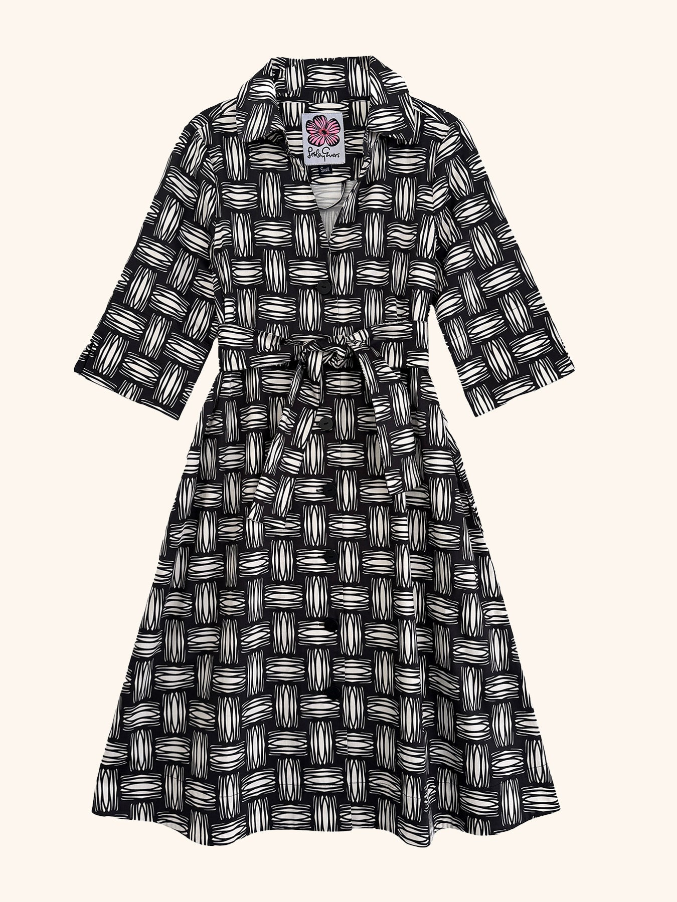 CLEMENTINE shirtdress Basketweave - Lesley Evers-A-line-Clementine-Dress
