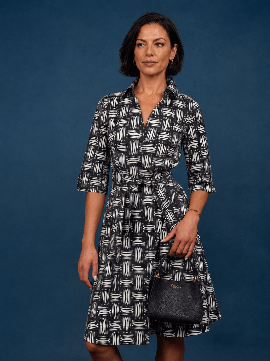 CLEMENTINE shirtdress Basketweave - Lesley Evers-A-line-Clementine-Dress
