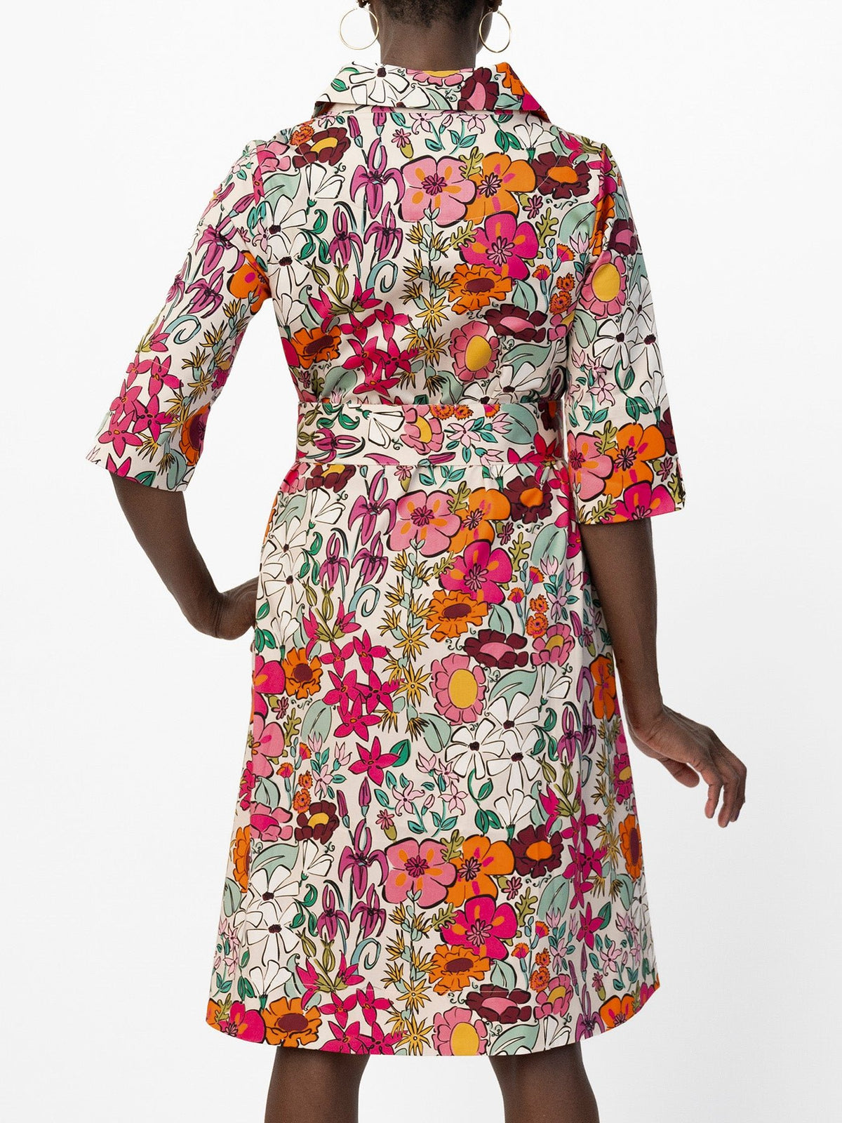 CLEMENTINE shirtdress Whimsy Pink - Lesley Evers-A-line-Clementine-Dress