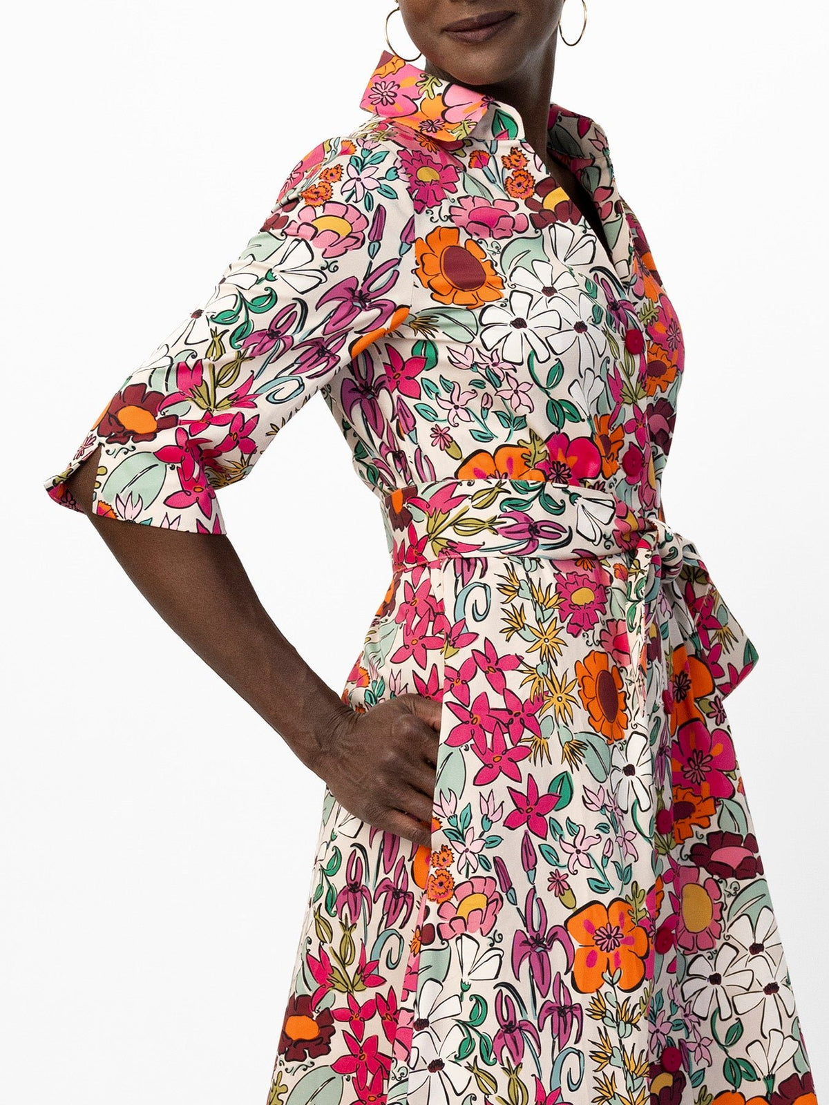CLEMENTINE shirtdress Whimsy Pink - Lesley Evers-A-line-Clementine-Dress