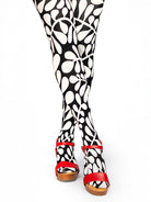 COCO tights Fern Black & White - Lesley Evers - colorful - Colorful patterned tights - colorful tights
