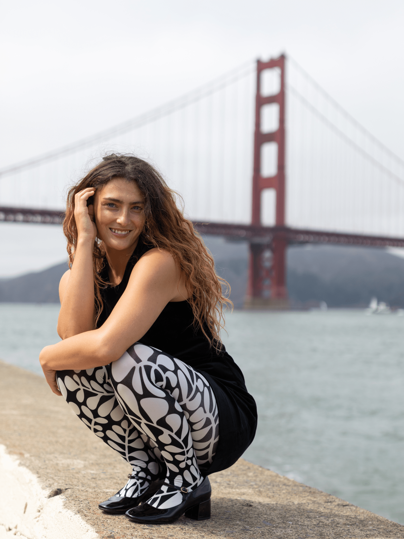 COCO tights Fern Black & White - Lesley Evers - colorful - Colorful patterned tights - colorful tights