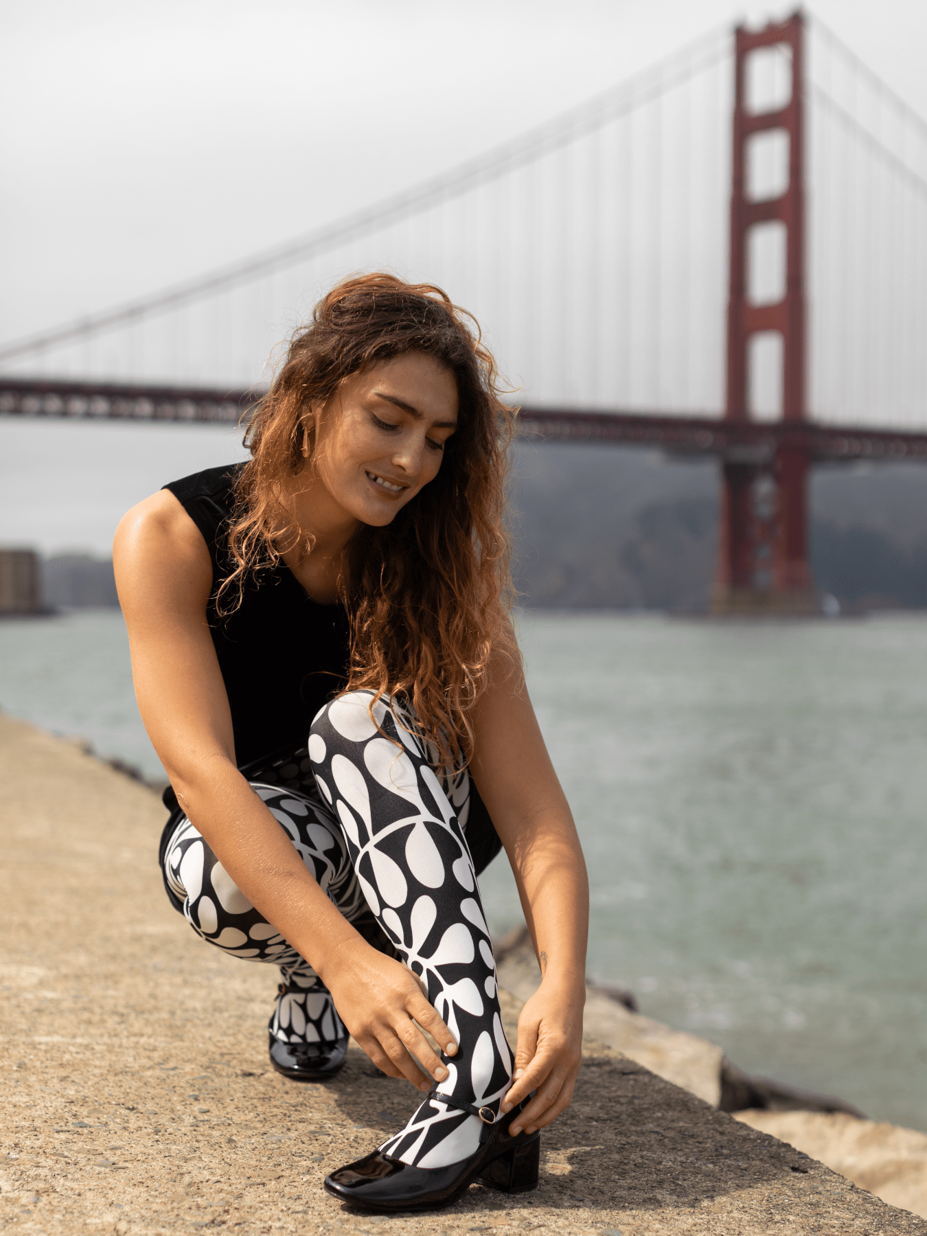 COCO tights Fern Black & White - Lesley Evers - colorful - Colorful patterned tights - colorful tights