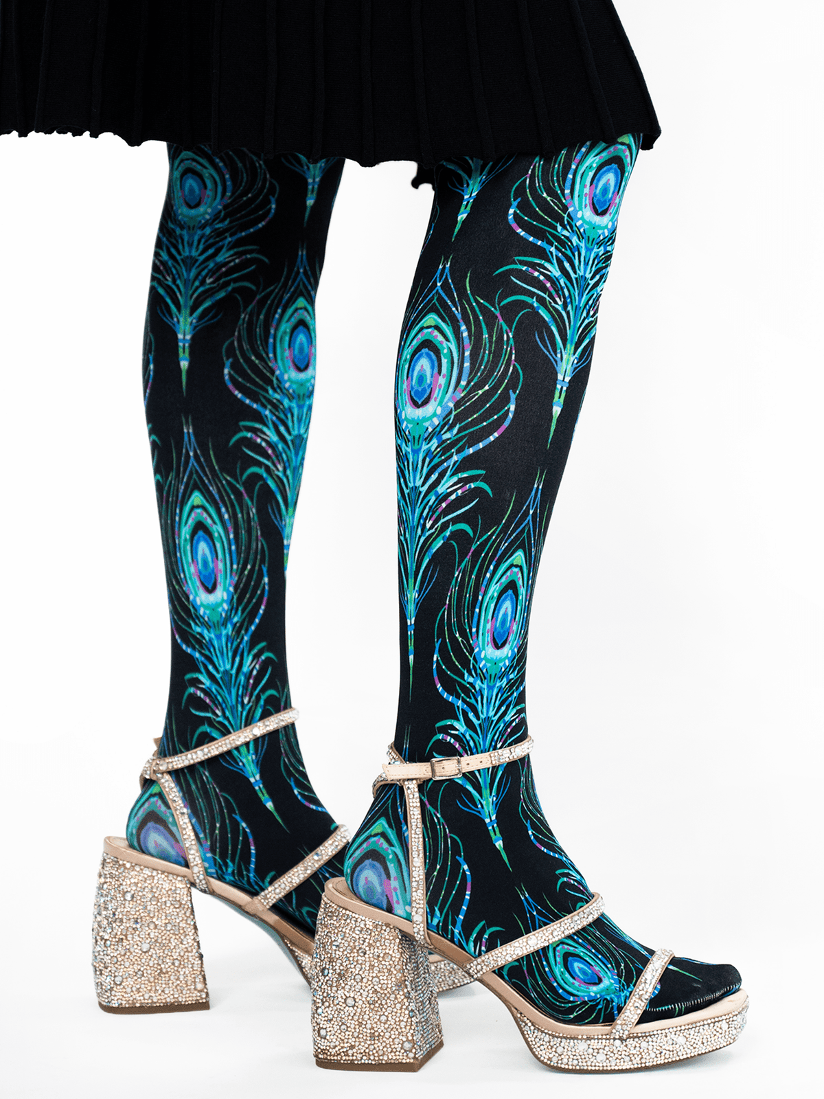COCO tights Peacock Feather - Lesley Evers-coco-colorful-Colorful patterned tights