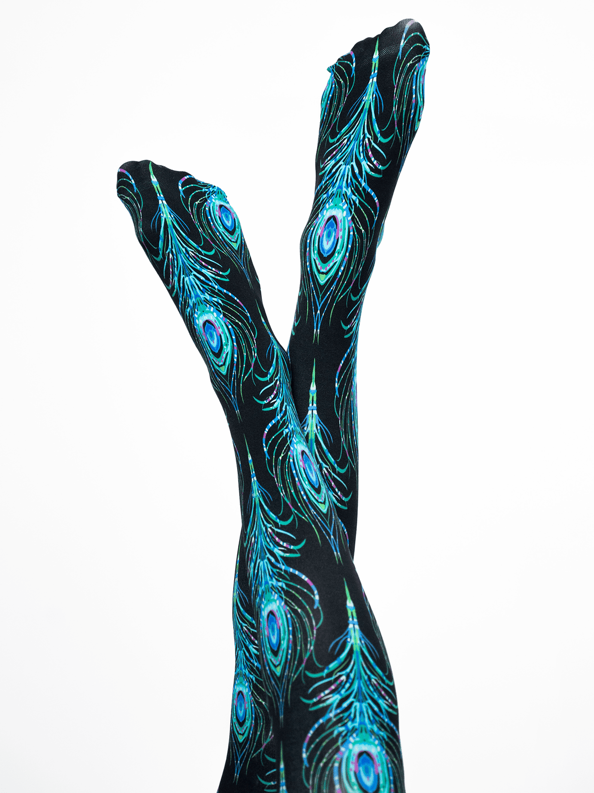 COCO tights Peacock Feather - Lesley Evers-coco-colorful-Colorful patterned tights