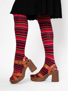 COCO tights Red Stripe - Lesley Evers-coco-colorful-Colorful patterned tights