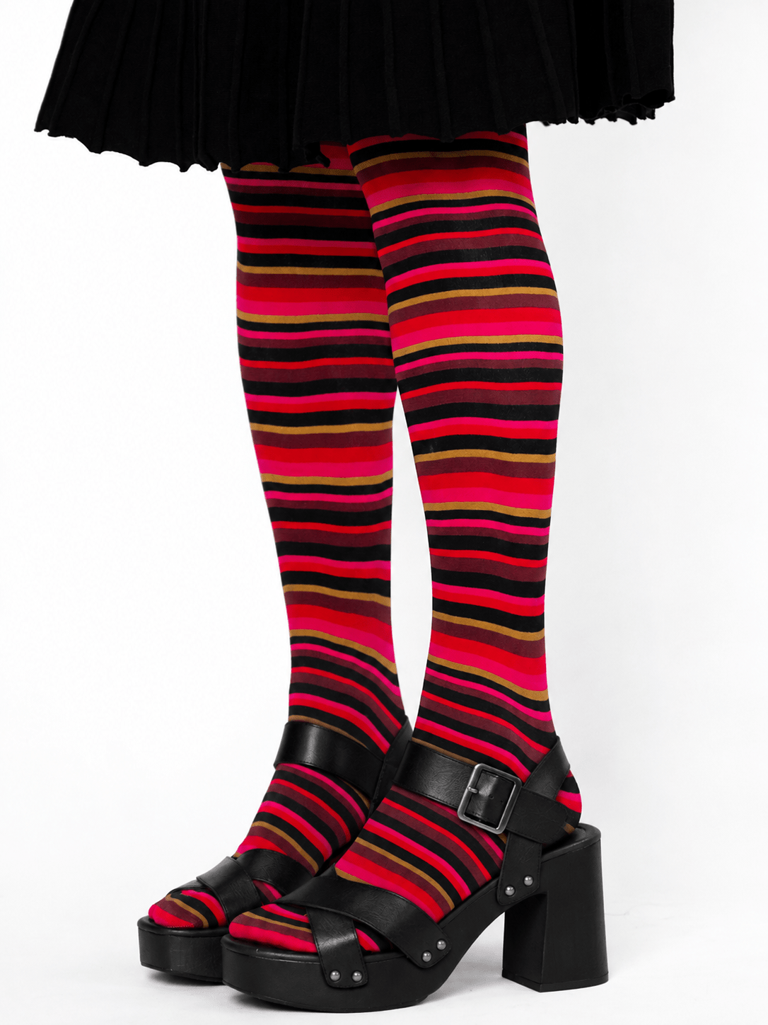 COCO tights Red Stripe - Lesley Evers-coco-colorful-Colorful patterned tights