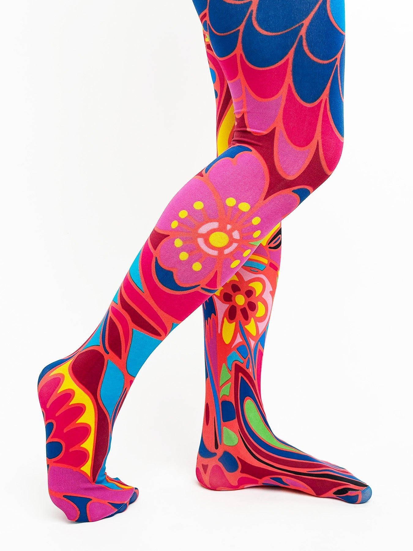 COCO tights Shakalaka Orange - Lesley Evers - colorful - Colorful patterned tights - colorful tights