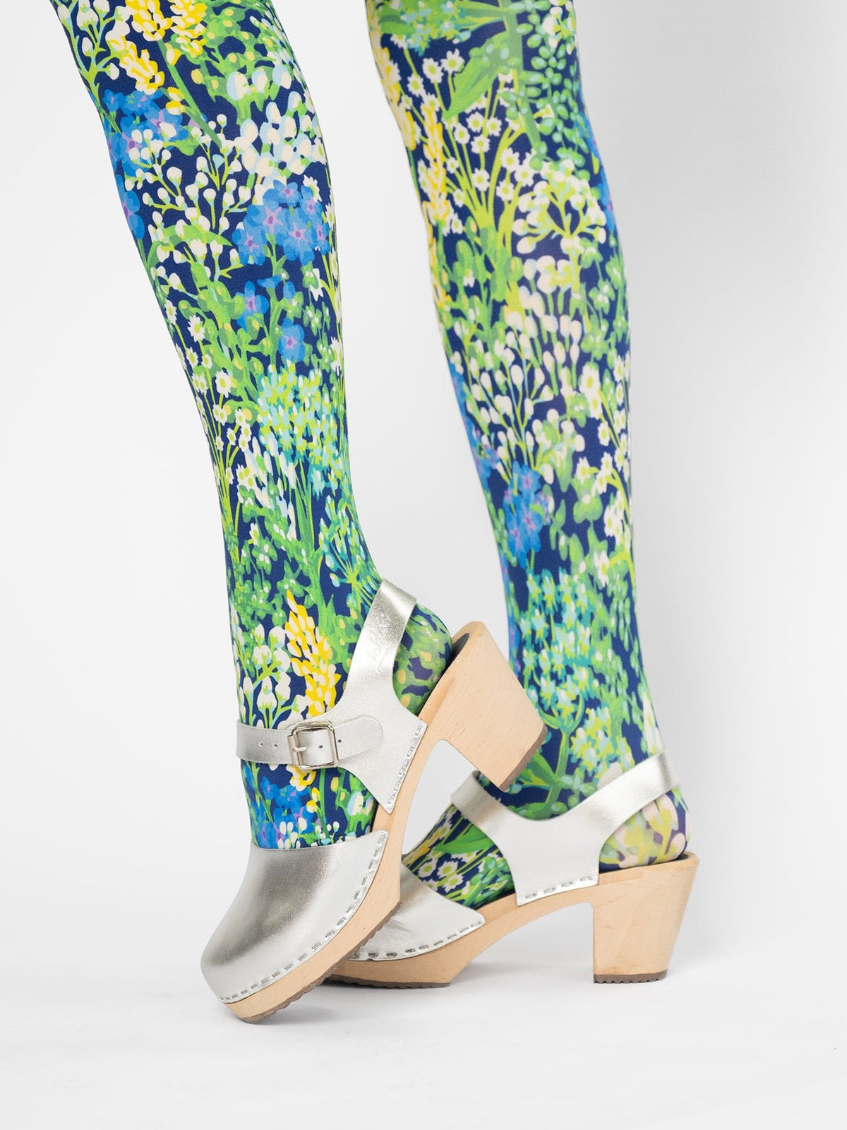 COCO tights Spring Meadow Green - Lesley Evers-coco-colorful-Colorful patterned tights