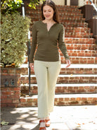 CORA henley tee Dark Olive Rib - Lesley Evers - Best Seller - service_blocked - Shop