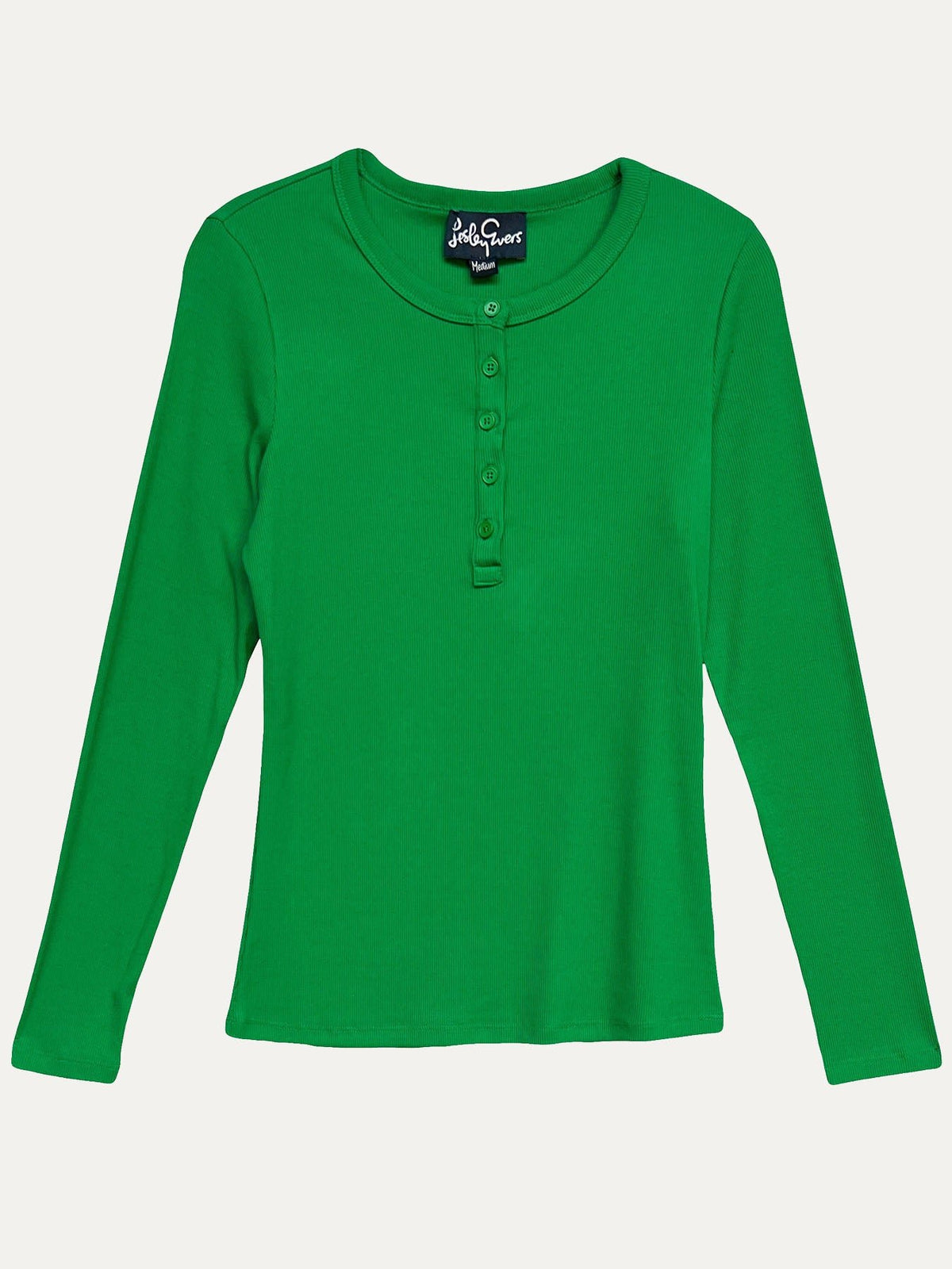 CORA henley tee Green Rib - Lesley Evers-Best Seller-service_blocked-Shop
