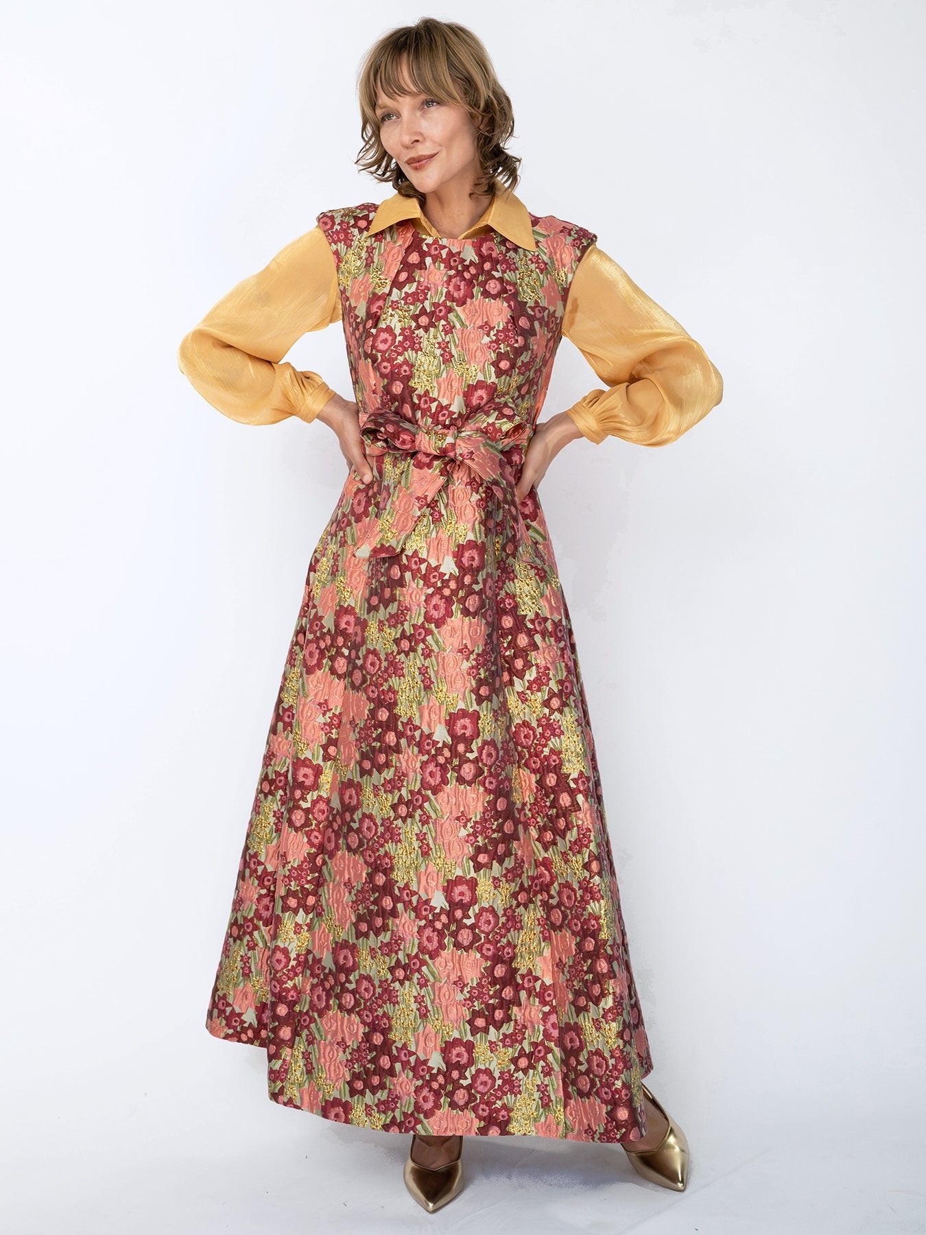 CORDELIA dress Daffodils Pink - Lesley Evers-Cordelia-Dress-gown