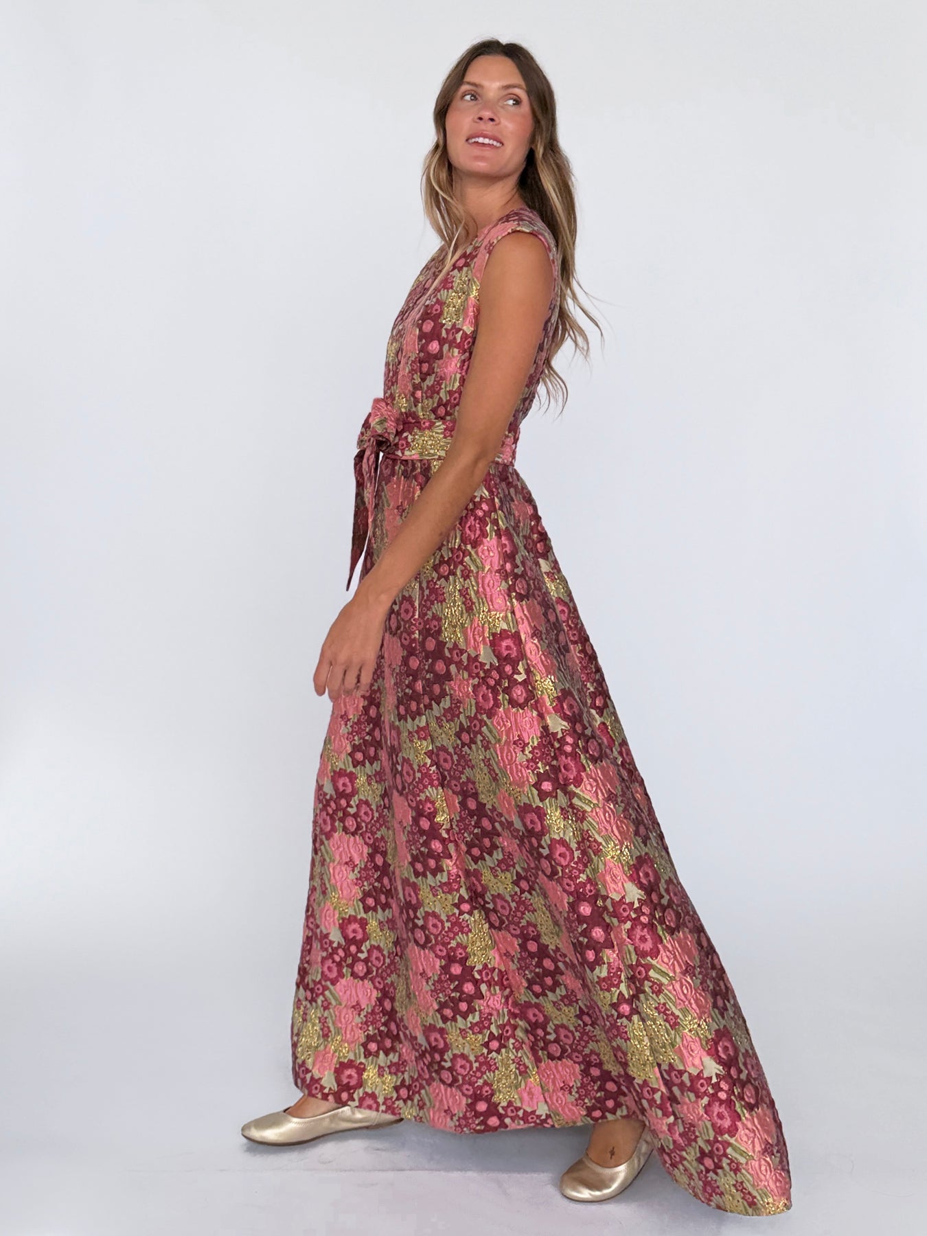 CORDELIA dress Daffodils Pink - Lesley Evers-Cordelia-Dress-gown