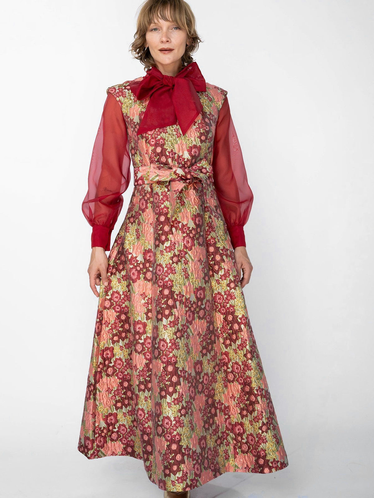 CORDELIA dress Daffodils Pink - Lesley Evers-Cordelia-Dress-gown