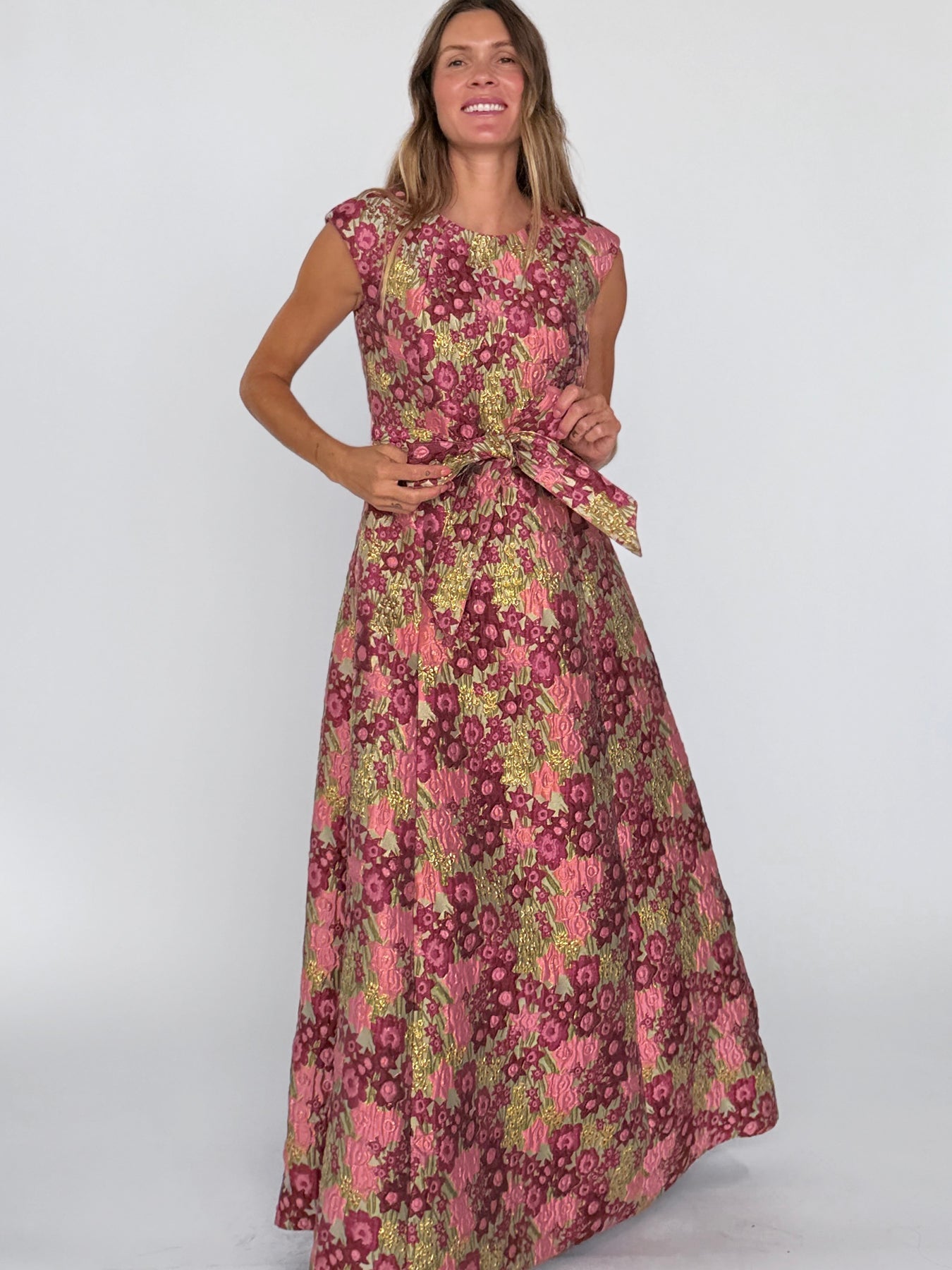CORDELIA dress Daffodils Pink - Lesley Evers-Cordelia-Dress-gown