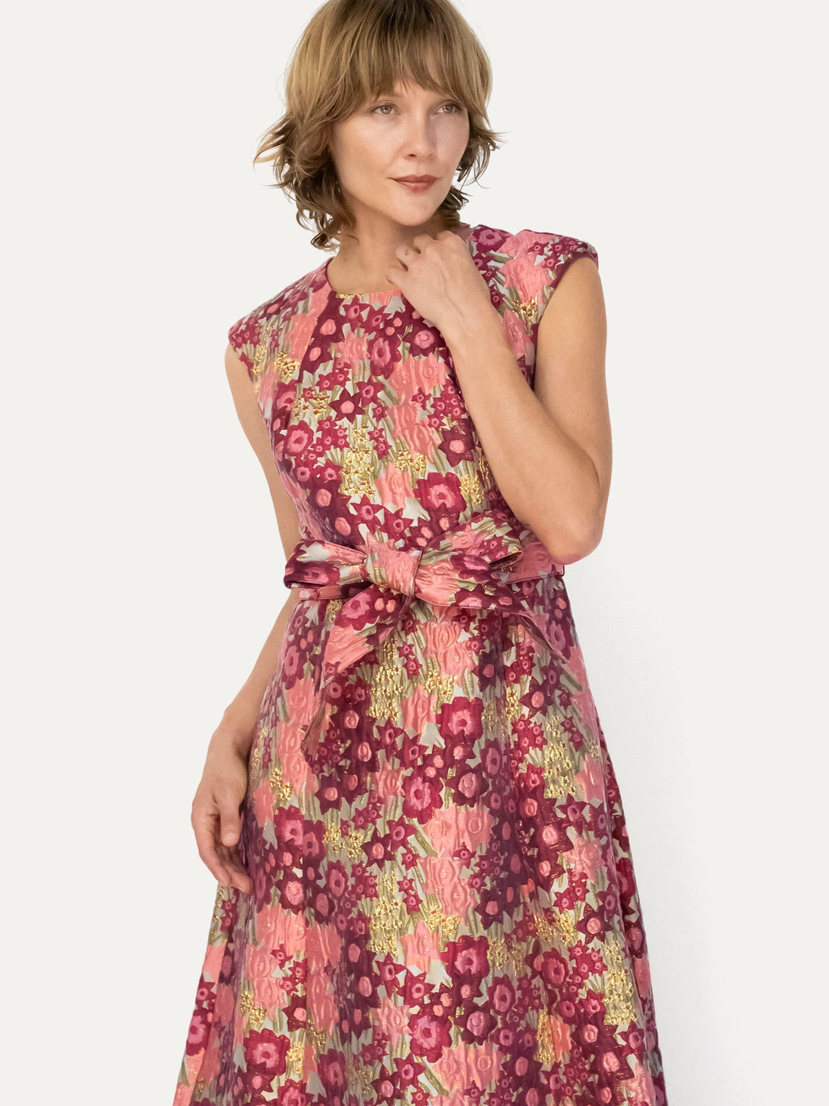 CORDELIA dress Daffodils Pink - Lesley Evers-Cordelia-Dress-gown