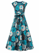 CORDELIA dress Flower Charm Blue - Lesley Evers-Cordelia-Dress-gown