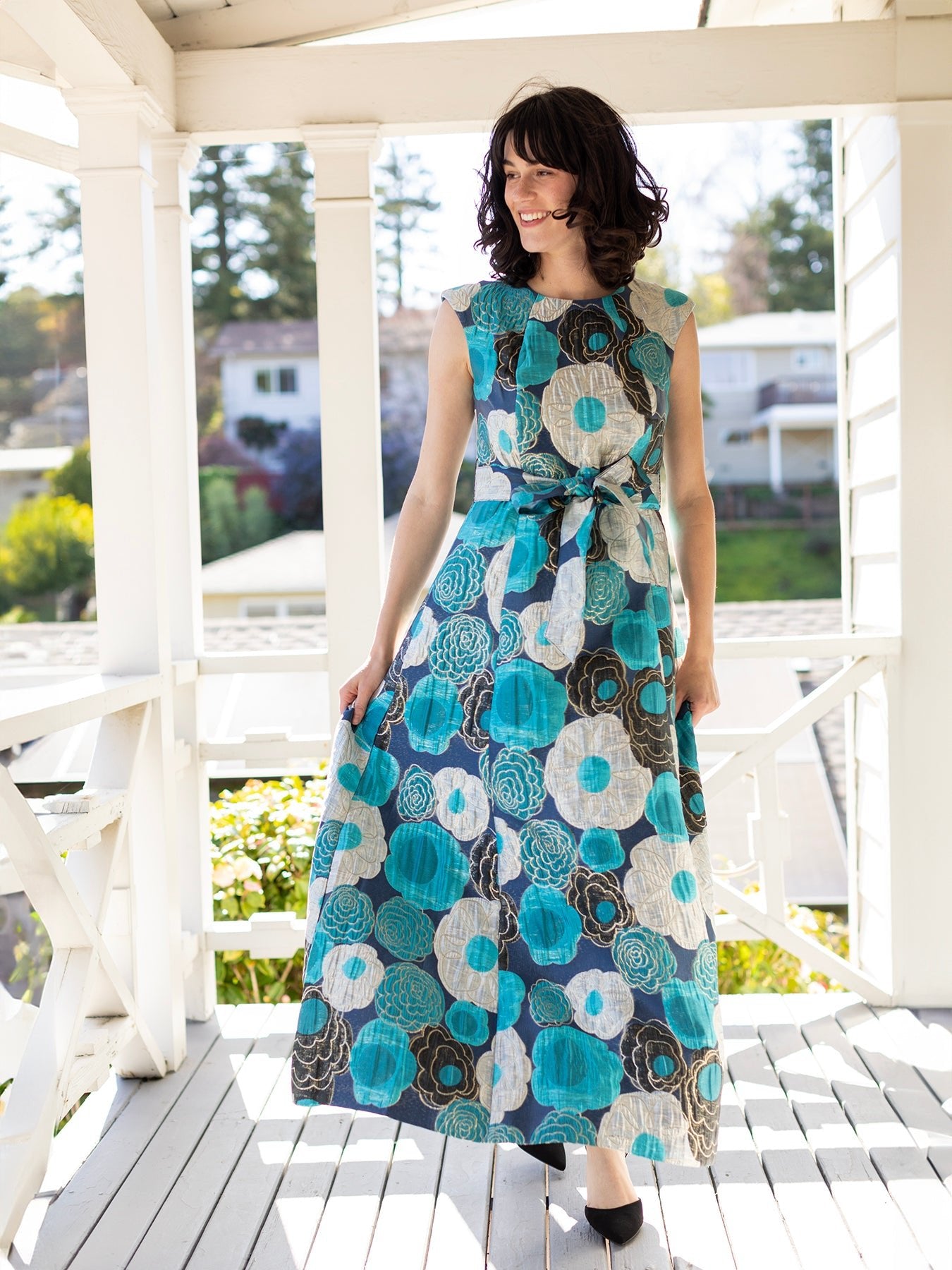 CORDELIA dress Flower Charm Blue – Lesley Evers