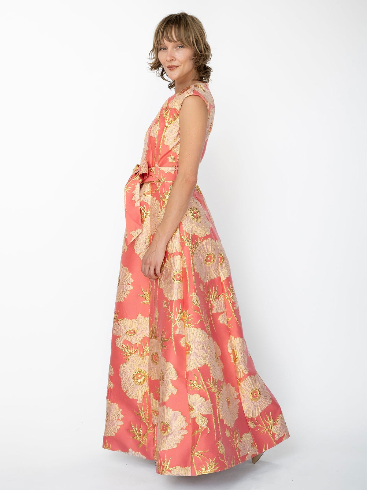 CORDELIA dress Tree Poppy Pink - Lesley Evers-Cordelia-Dress-gown