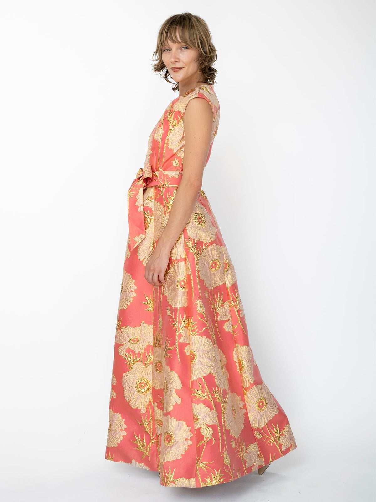 CORDELIA dress Tree Poppy Pink - Lesley Evers-Cordelia-Dress-gown