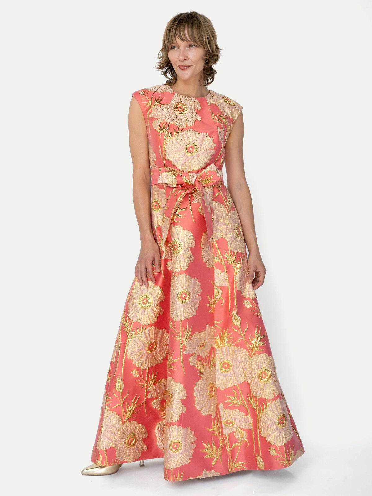 CORDELIA dress Tree Poppy Pink - Lesley Evers-Cordelia-Dress-gown