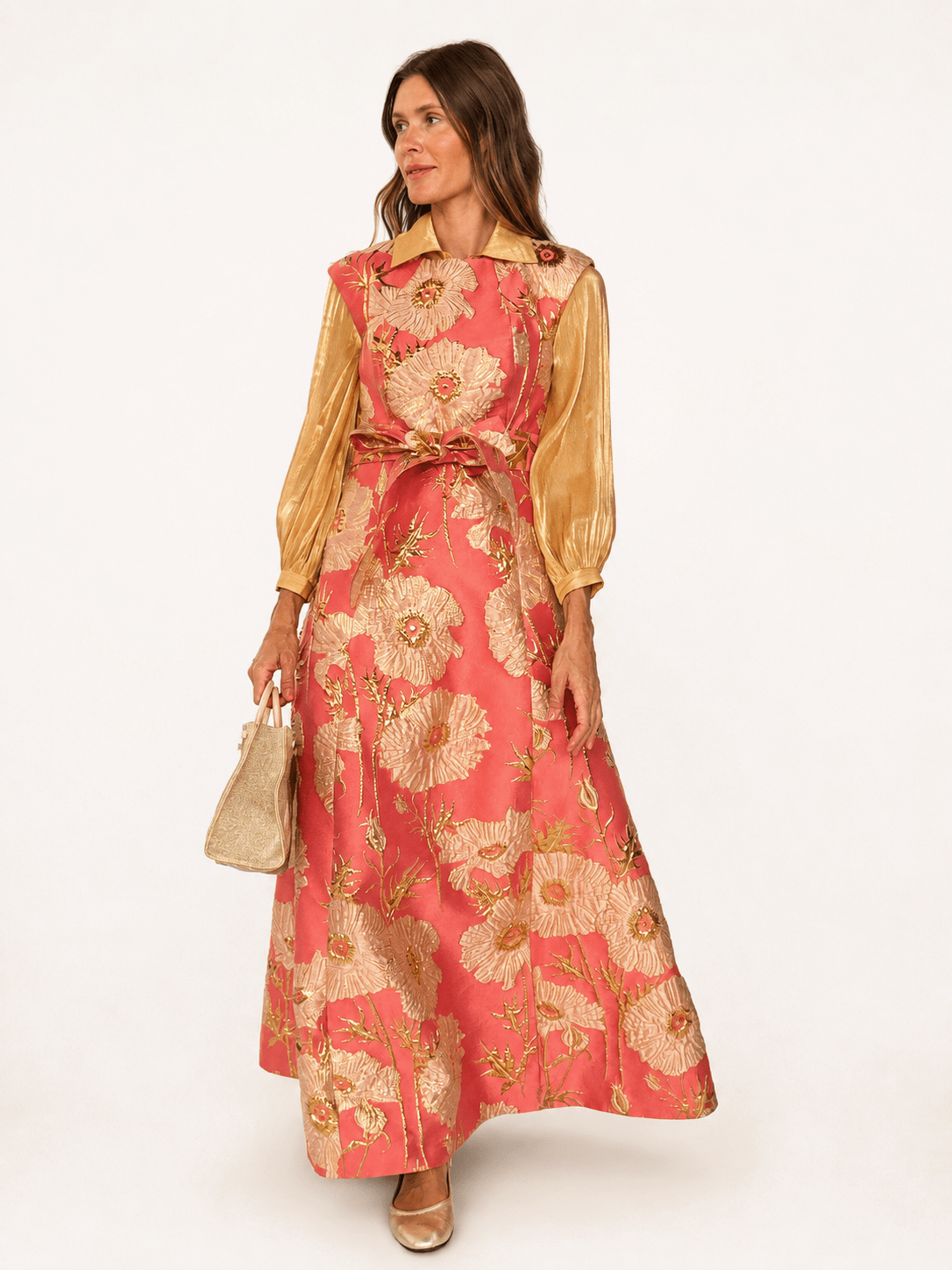 CORDELIA dress Tree Poppy Pink - Lesley Evers-Cordelia-Dress-gown