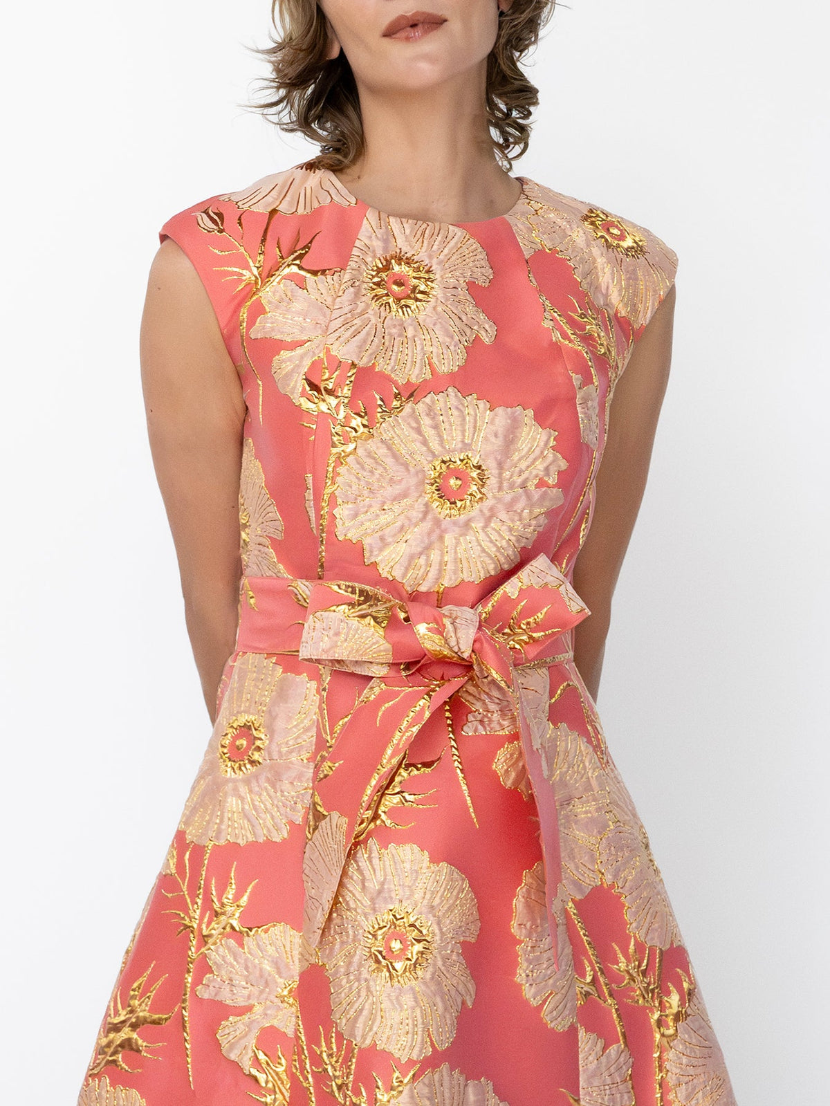 CORDELIA dress Tree Poppy Pink - Lesley Evers-Cordelia-Dress-gown