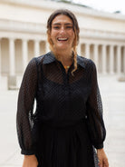 COSETTE blouse Black Velvet Dots - Lesley Evers - blouse - Shop - Shop/All Products
