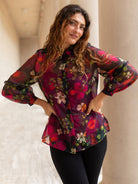 COSETTE blouse Plum Blossom - Lesley Evers - blouse - Shop - Shop/All Products