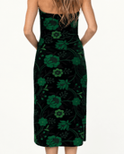 DANIKA dress Embroidered Velvet Green - Lesley Evers-Black-Dress-Shop