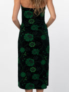 DANIKA dress Embroidered Velvet Green - Lesley Evers-Black-Dress-Shop