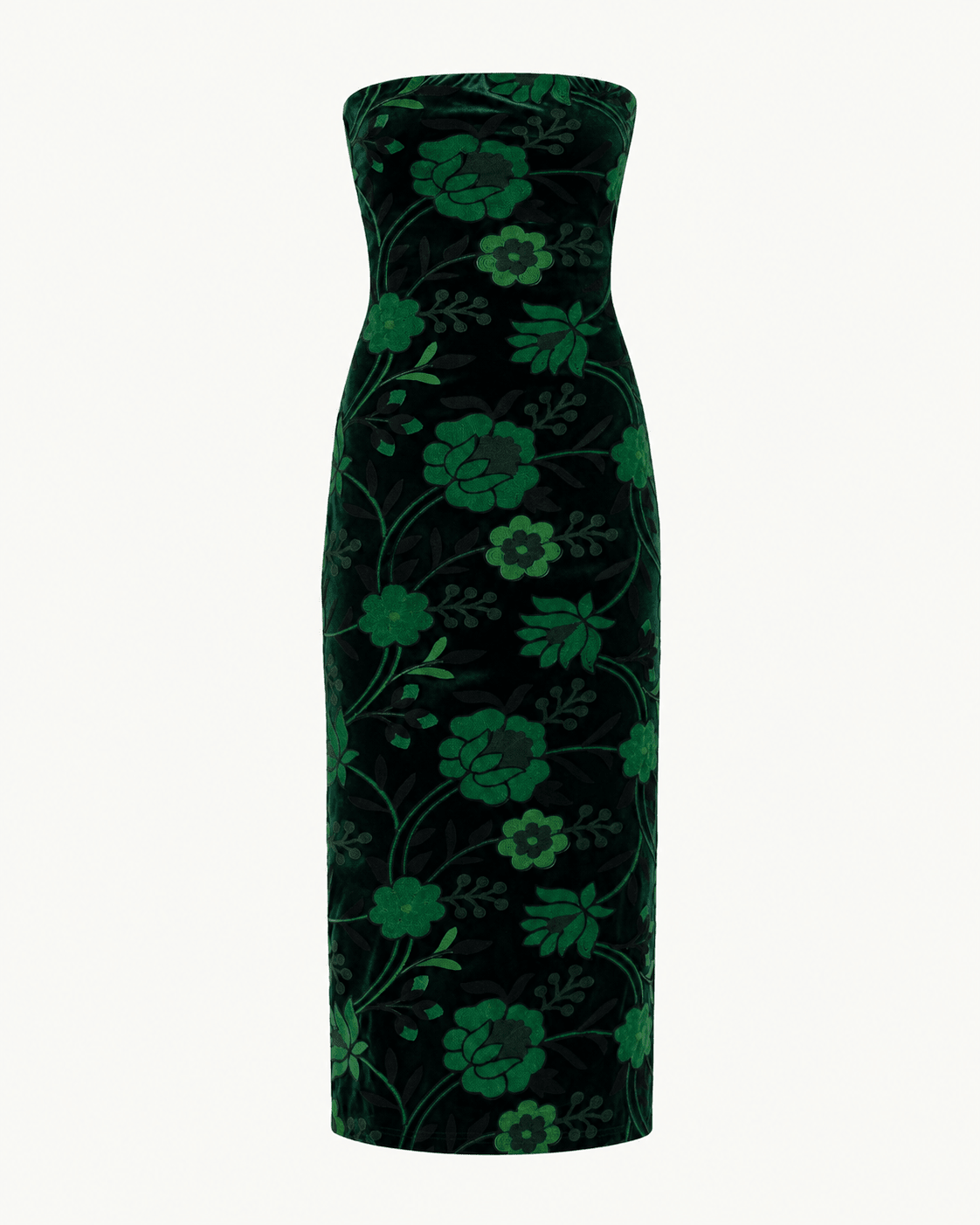 DANIKA dress Embroidered Velvet Green - Lesley Evers-Black-Dress-Shop