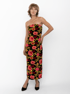 DANIKA dress Embroidered Velvet Pink - Lesley Evers-Black-Dress-Shop