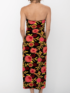 DANIKA dress Embroidered Velvet Pink - Lesley Evers-Black-Dress-Shop