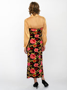 DANIKA dress Embroidered Velvet Pink - Lesley Evers-Black-Dress-Shop